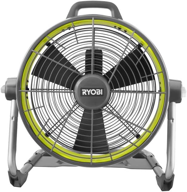 RYOBI ONE+ 18V Cordless Hybrid WHISPER SERIES 14 in. Air Cannon Fan (Tool Only) H481228