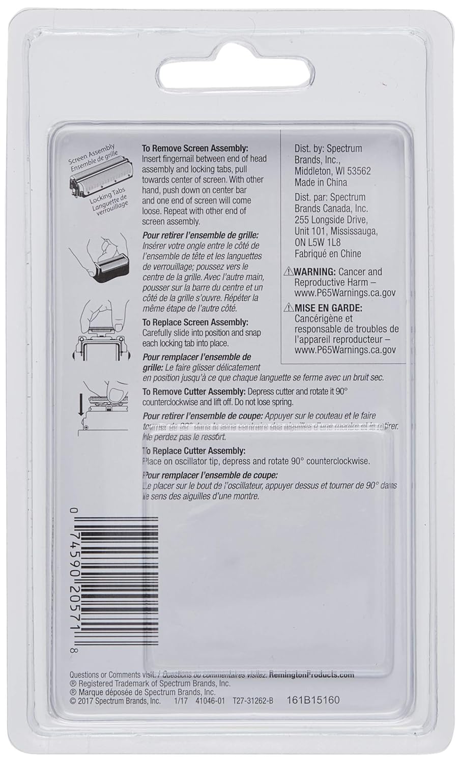 Remington SP-62 Foils and Cutters, Black M5873