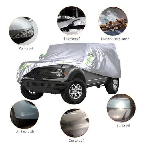 D-Lumina Car Cover for Jeep Gladiator JT 2020-2024, 600D Oxford Waterproof, Black & Green T251114