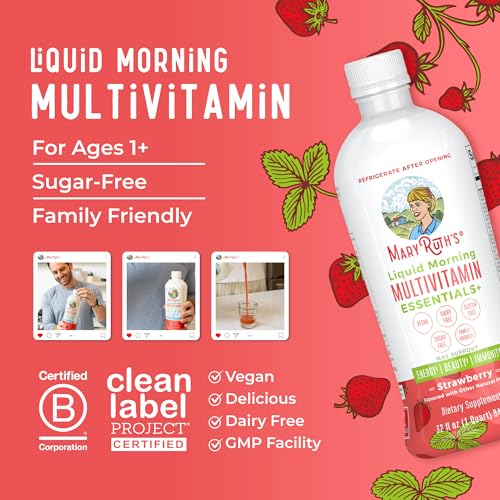 MaryRuth Organics Multivitamin Multimineral Liquid for Adults & Kids, Non-GMO, 32 Fl Oz L83219