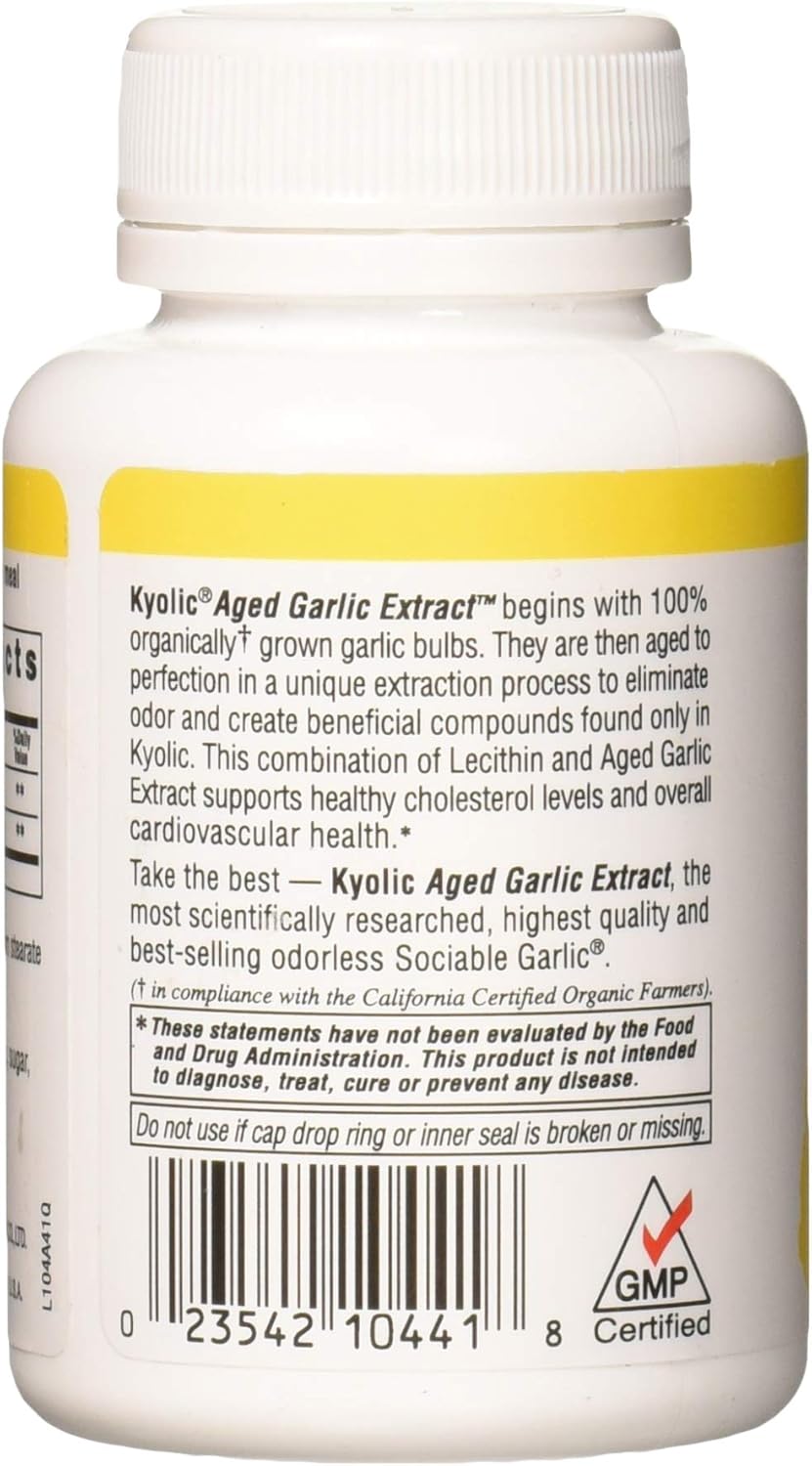 Kyolic Aged Garlic Extract Cholesterol Formula 104, 100 Capsules B532