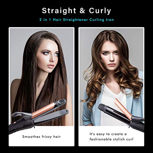 AmoVee 1 Inch Travel Curling Iron, Dual Voltage, Mini with Carry Bag (White) L5341