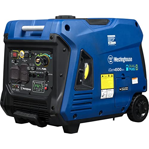 Westinghouse 5000 Peak Watt Dual Fuel Portable Inverter Generator with Wheel & Handle Kit J35261
