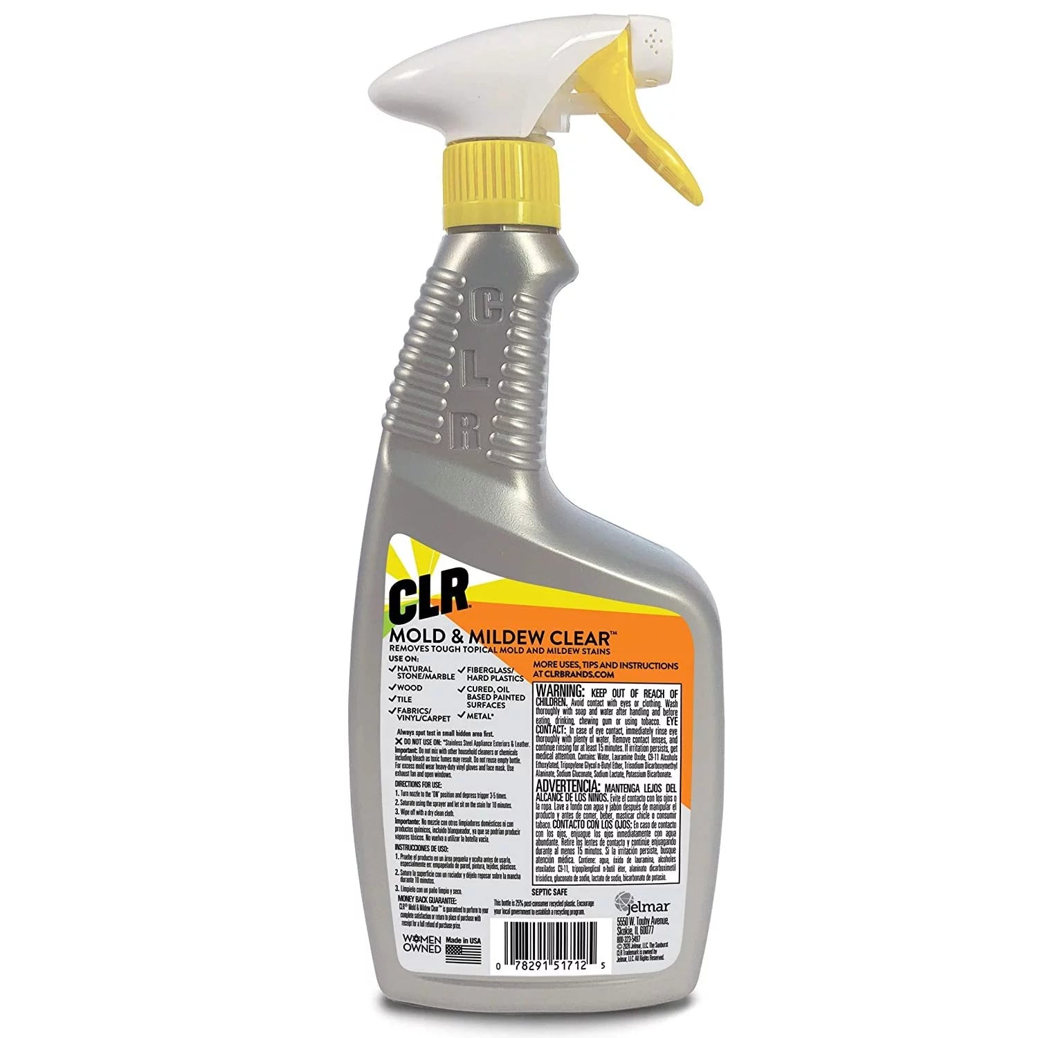 CLR Mold & Mildew Clear Bleach-Free Stain Remover Spray, 32oz, Pack of 4 A86060