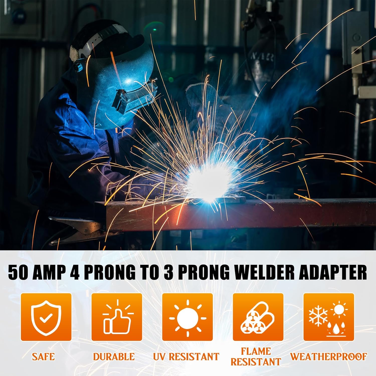 NEMA 14-50P to 6-50R Welder Adapter, 50 Amp 4 to 3 Prong Y748211