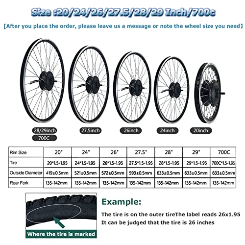 Electric Bicycle Conversion Kit 26" Rear Wheel 48V 1500W with LCD Display O12165