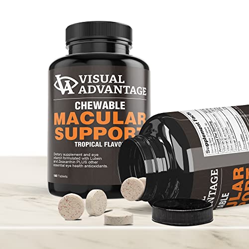 Visual Advantage® Macular Support Chewables – AREDS 2 Vitamins for Healthy Eyes, Tropical Flavor, 60 Count V556