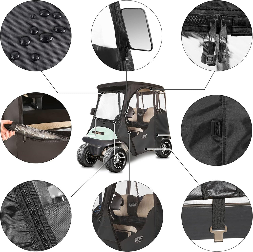 10L0L Deluxe 2 Passenger Enclosure for Club Car Precedent, Onward & Tempo Golf Cart V9671