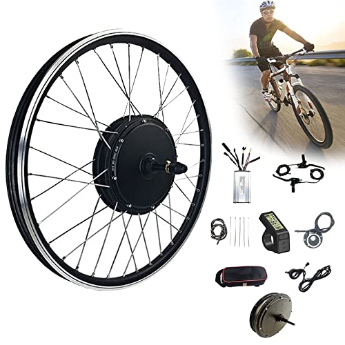 Electric Bicycle Conversion Kit 20"/24"/26"/27.5"/28"/29"/700C E-Bike Rear Wheel High Speed Direct Drive Controller Electric Bike Conversion Kit w/LCD Display,24inch-48V/1500W