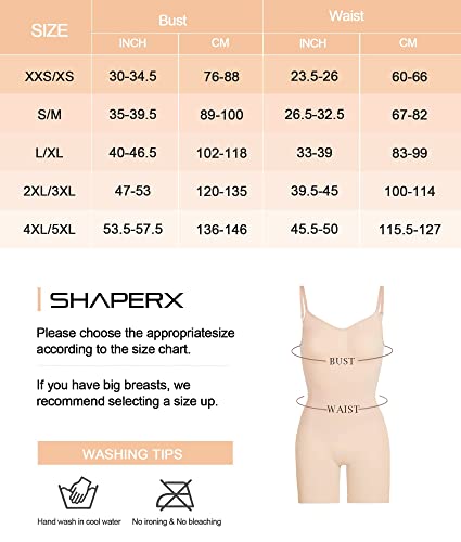 SHAPERX Women Tummy Control Bodysuit Thigh Shaper H501