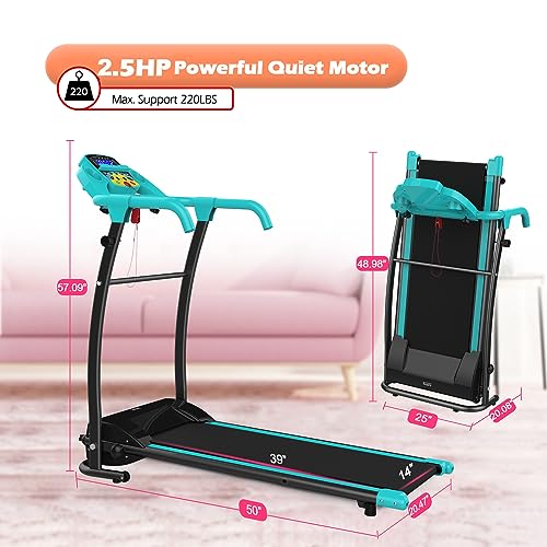 Folding Treadmill 2.5 HP Portable Electric Running Machine for Home C875530