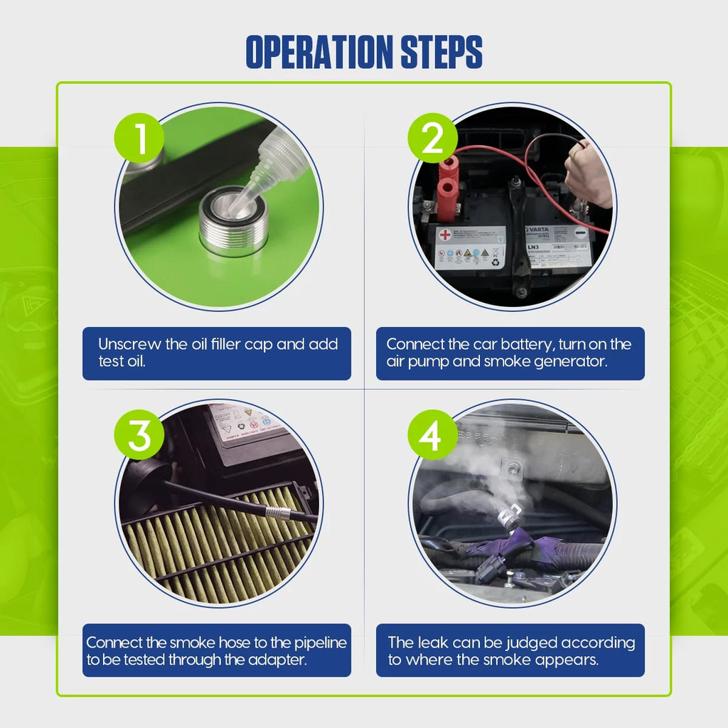 T130 Auto Smoke Leak Detector EVAP Vacuum Smoke Machine Vehicle Diagnostic Tool V93718