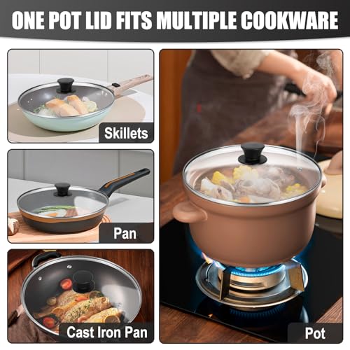 Tempered Glass Pan Lid 10 Inch Replacement Cover for Skillets Pots Wok U800043