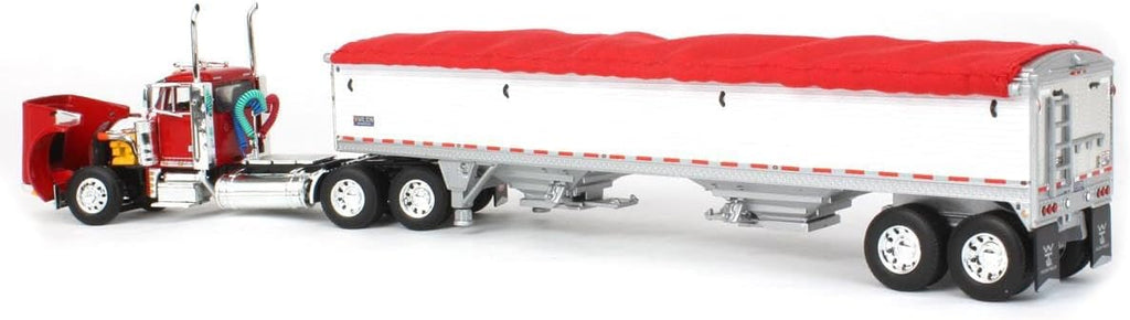 1/64 Red Peterbilt 379 Day Cab with White Wilson Grain Trailer C841178