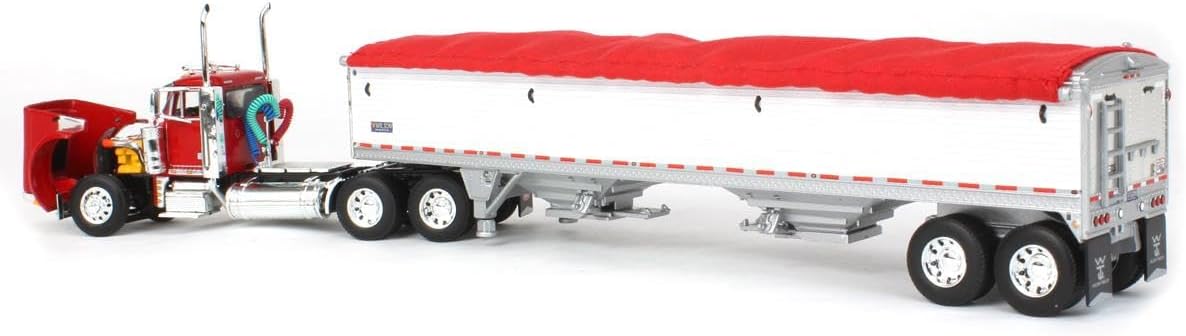 1/64 Red Peterbilt 379 Day Cab with White Wilson Grain Trailer C841178