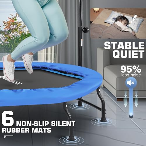 ANCHEER 50" Rebounder Trampoline for Adults with Bar, 550 LBS W9592