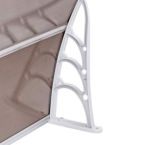 Polycarbonate Window Awning Door Canopy 35" x 40" White & Gray V286084