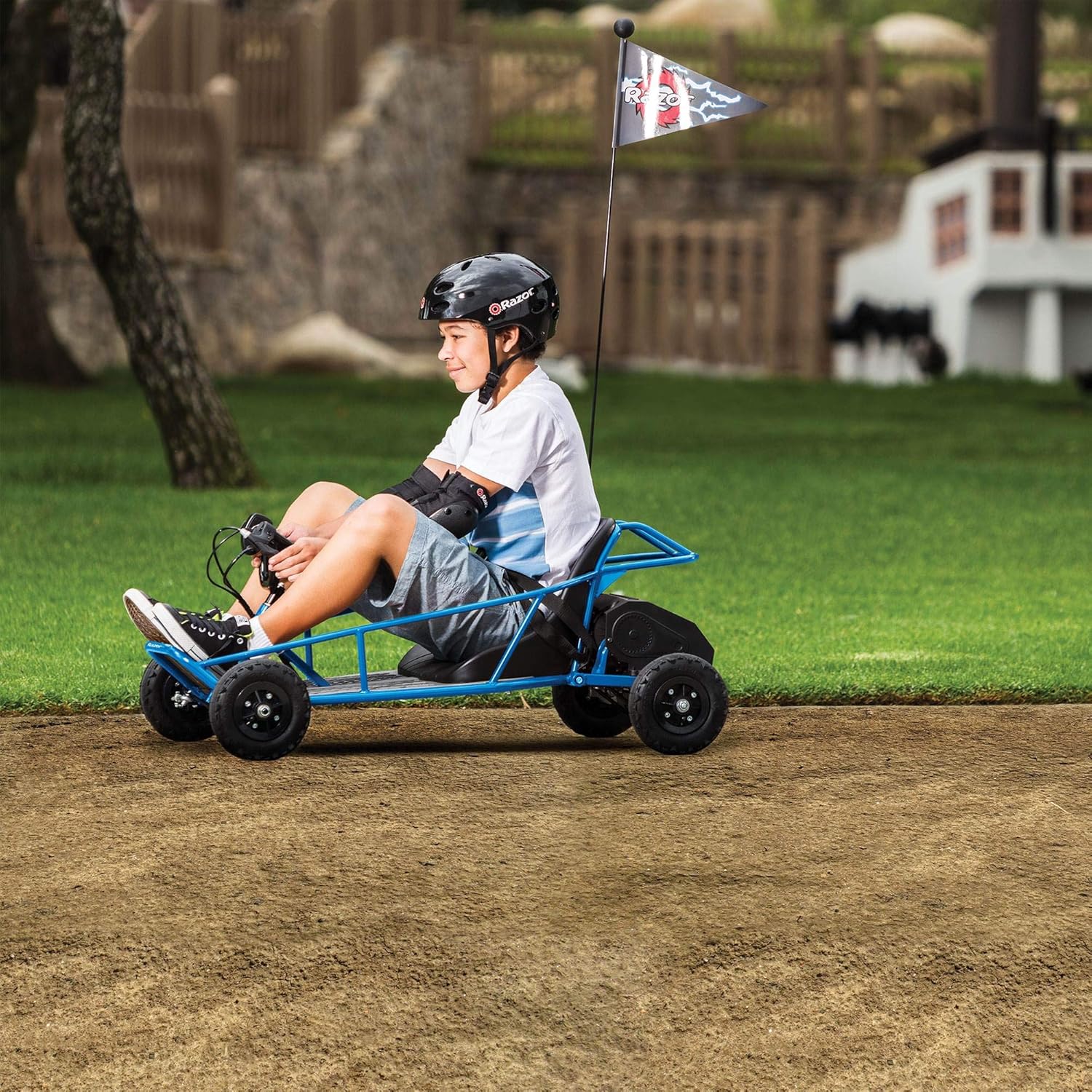Razor Vintage Single Rider Electric Kart Dune Buggy, Blue H5830