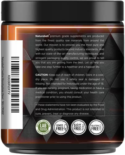 NatureBell 2 Pack Creatine Monohydrate Powder 500g, Unflavored, Micronized V47371