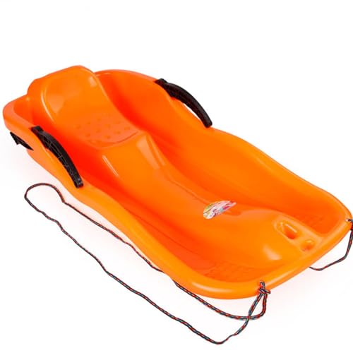 Toboggan Snow Sled Slippery Racer Downhill Sprinter Plastic Cold-Resistant Toboggan Snow Sled with Pull Rope and Handles Winter Skiing Sled Suitable for Boys Girls Or Adults