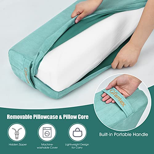 Giantex Yoga Bolster Pillow with Carry Handle, Removable Washable Cover C692369