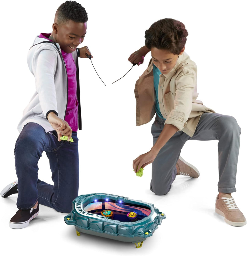 BEYBLADE Burst QuadStrike Light Ignite Battle Set Stadium with 2 Tops and 2 Launchers Y56778