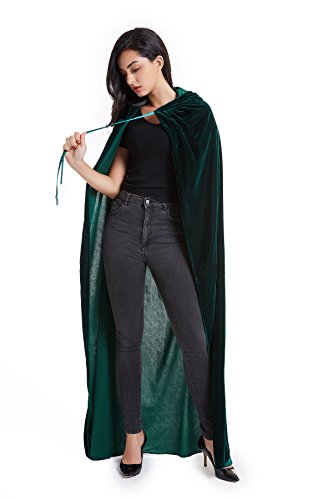 Halloween Costume Cape Hooded Velvet Cloak for Men and Women Q78460