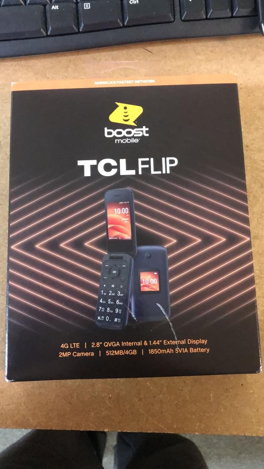 TCL Flip 4G LTE Flip Phone, Black - Prepaid, Carrier Locked O40105