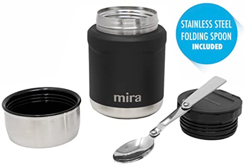 MIRA Thermos 15 oz Insulated Food Jar with Spoon, Stainless Steel, Pink T578118