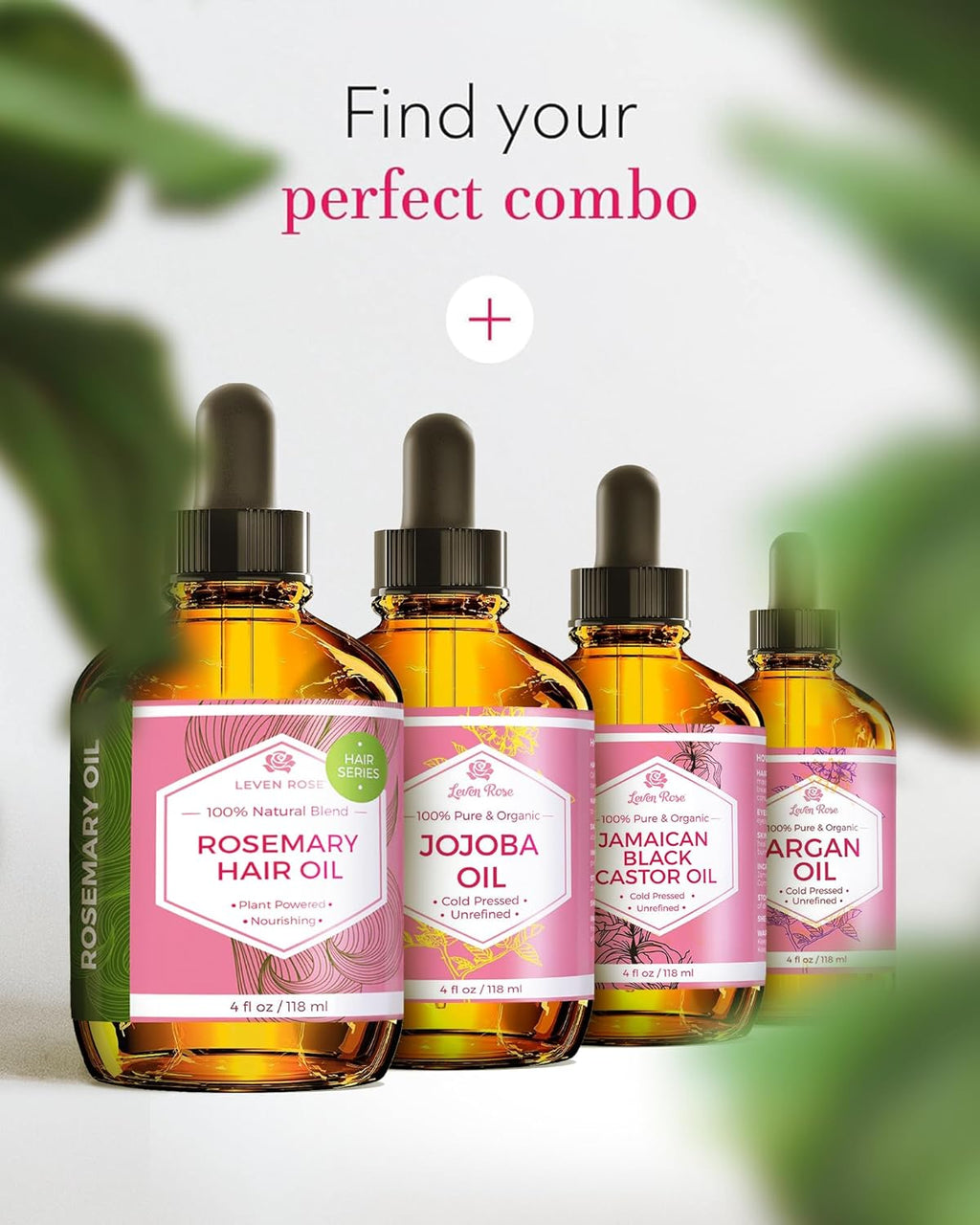 Leven Rose Organic Rosemary Oil for Hair Growth 2 oz G336131