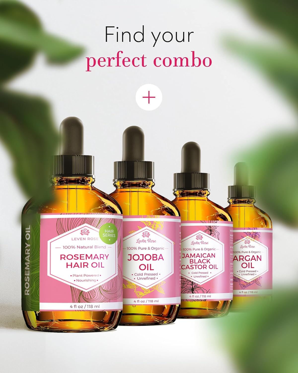 Leven Rose Organic Rosemary Oil for Hair Growth 2 oz G336131