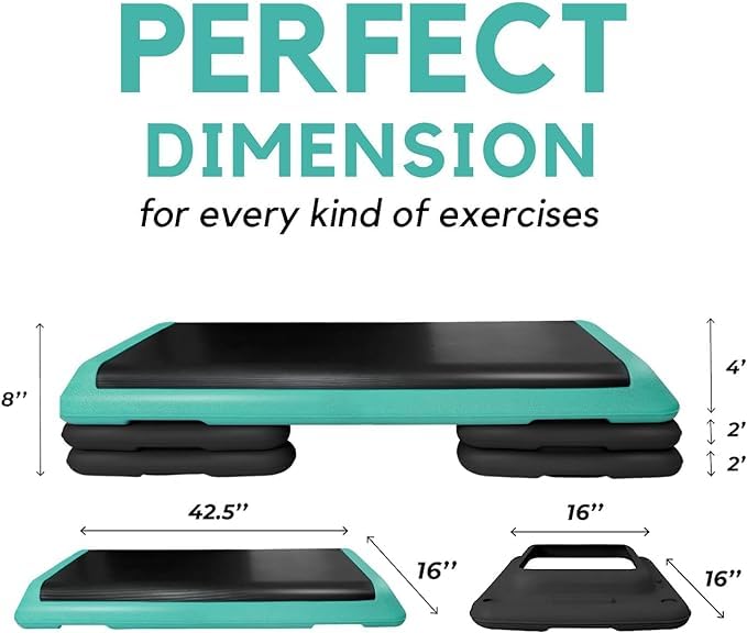 Yes4All Adjustable Aerobic Step Platform with 4 Risers Z14127