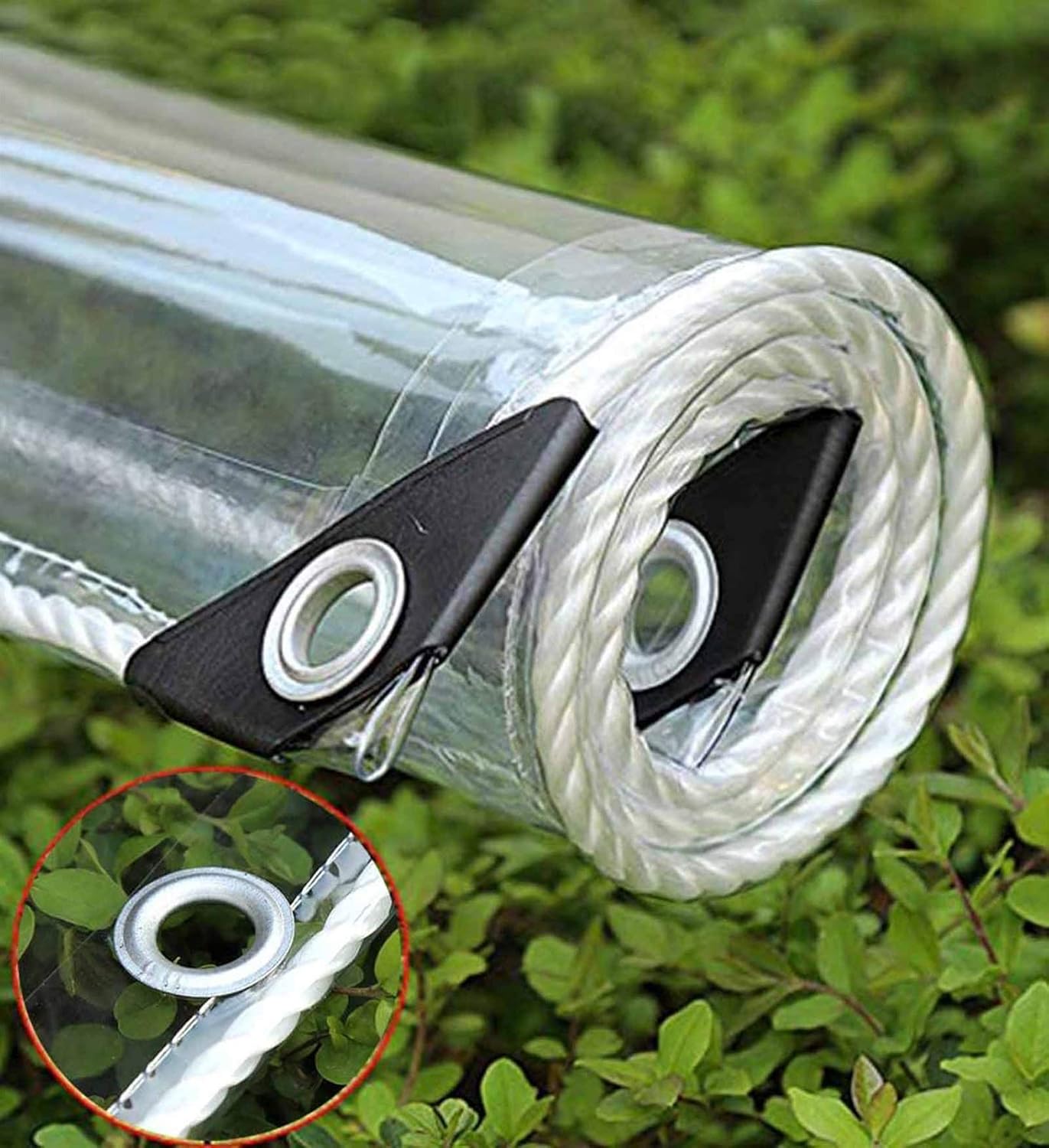 Tarps Grommets Heavy Duty Waterproof PVC Transparent - Tarpaulin Poly Clear Vinyl Lona Cover - 0.35mm Clear Awning Canopy Patio Tent Enclosure - Tarp to Cover The Sun and Rain, 1x3m3.3x9.8ft