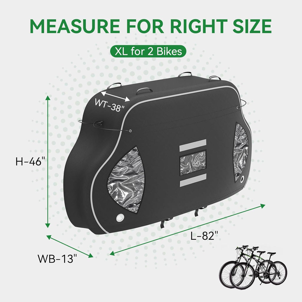 Bike Cover for 2 Bikes on Rear Rack, 600D Oxford Waterproof, with Bungee Cords (XL) D931895