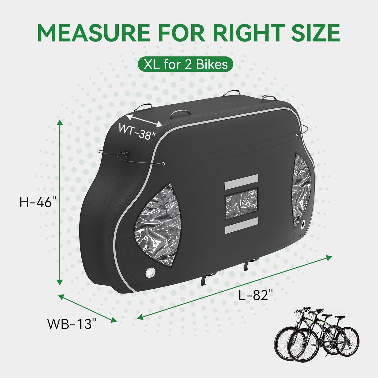 Bike Cover for 2 Bikes on Rear Rack, 600D Oxford Waterproof, with Bungee Cords (XL) D931895