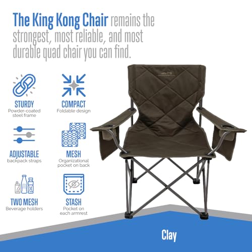 ALPS Mountaineering King Kong Camping Chair with Mesh Cup Holder and Pocket, Foldable Steel Frame C289