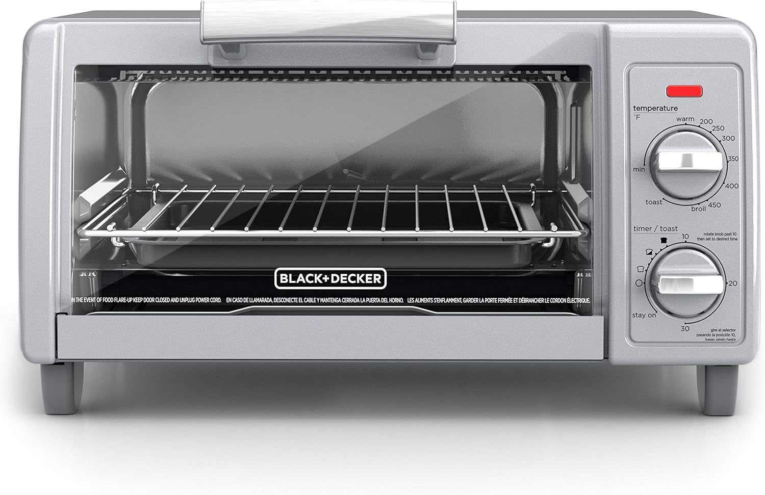 BLACK+DECKER TO1705SG 4-Slice Toaster Oven, Stainless Steel L5950