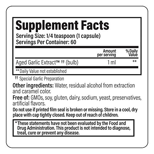 Kyolic Aged Garlic Extract Liquid, Vegetarian Cardiovascular, 4 oz B1977