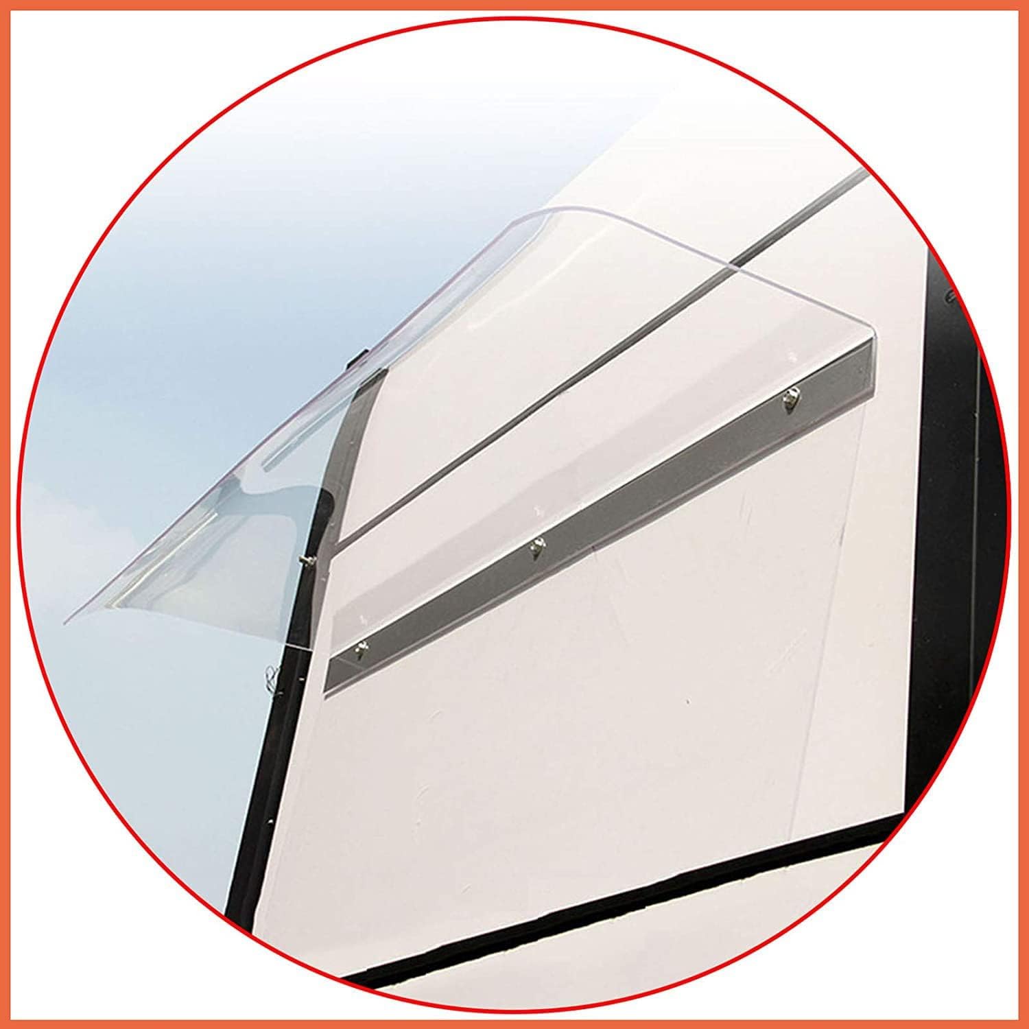 Polycarbonate Awning Canopy UV Rain Snow Protection for Door Patio, 15.7x39in W7442