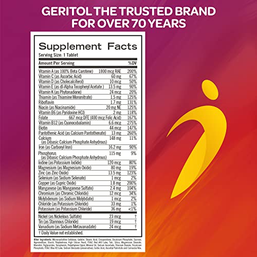 Geritol Multivitamin Supplement with B-Vitamins, Iron, 100 Tablets M7953