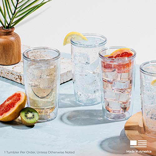 Tervis Crystal Clear Double Walled Insulated Tumbler Travel Cup, 16oz, 4pk, Made in USA U688