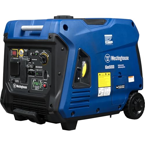 Westinghouse 5000 Peak Watt Super Quiet Portable Inverter Generator with Remote Start B28889