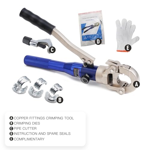 BANCHEE Hydraulic Crimping Tool for Copper Tube Fittings, 1/2 to 1-Inch Jaw Y49495