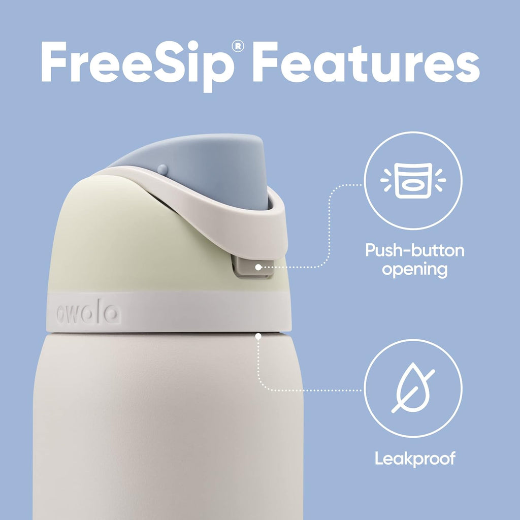 Owala FreeSip Insulated Stainless Steel Water Bottle Bundle with Straw, 24oz and 40oz X64125