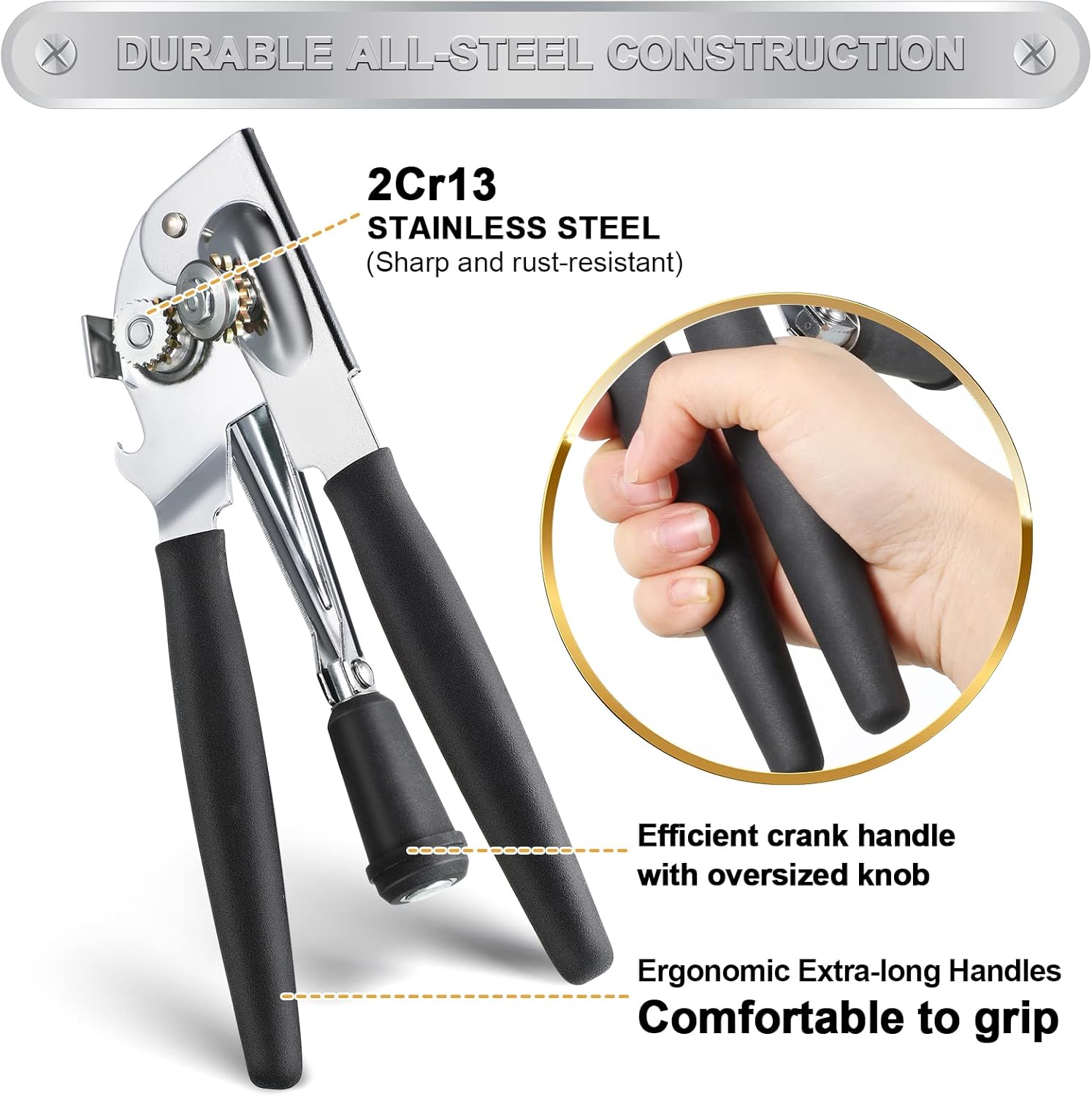 Commercial Can Opener Manual Heavy Duty Stainless Steel for #10 Bulk Cans B9227