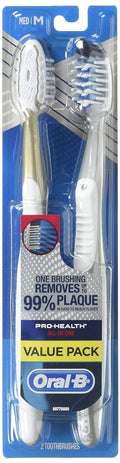Oral B CrossAction Pro-Health Toothbrush, Medium, 2 Count (Pack of 1)