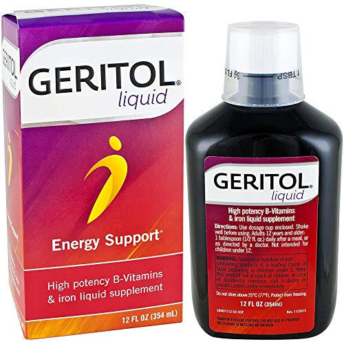 Geritol Liquid Energy Support B-Vitamins, 12 Fl Oz (Pack of 2) M7942