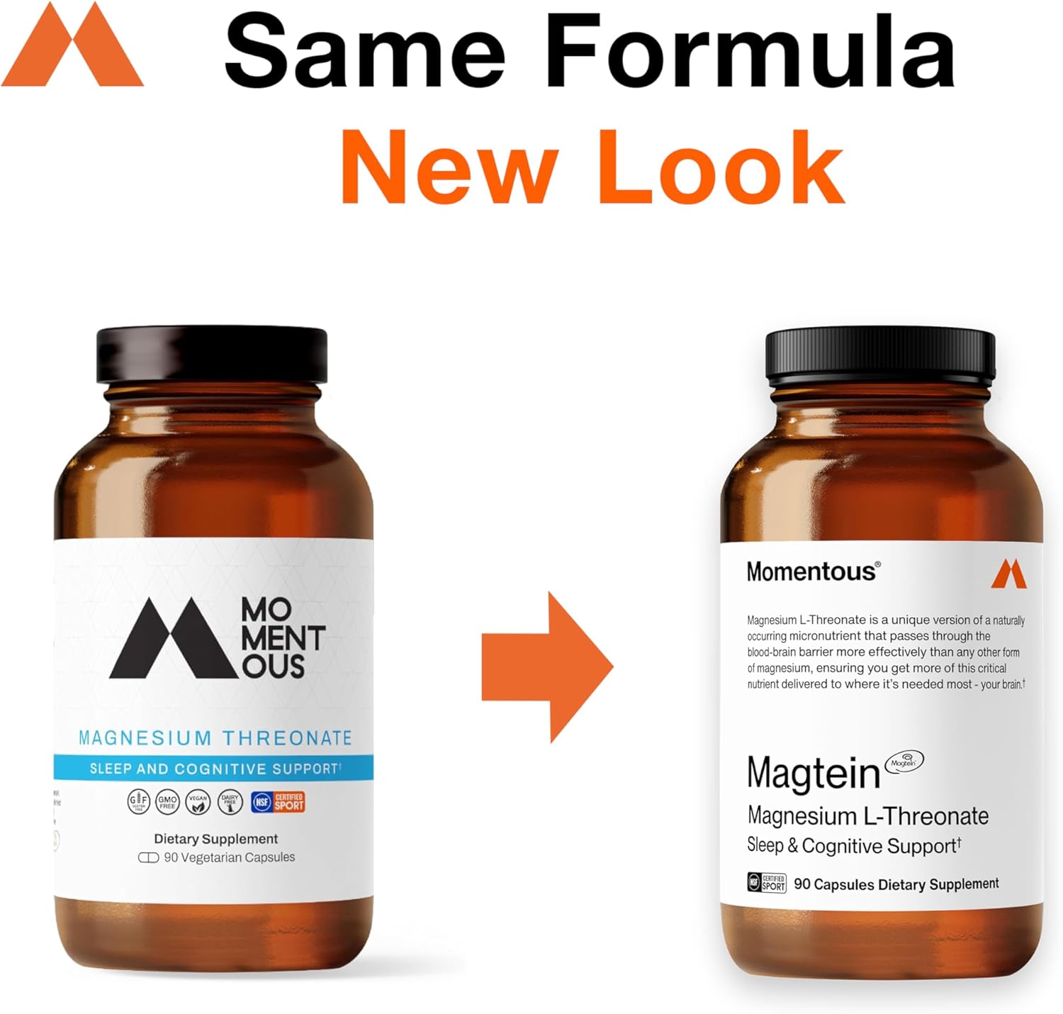 Momentous Magtein Magnesium L-Threonate 145mg Capsules, 30 Servings Q166585