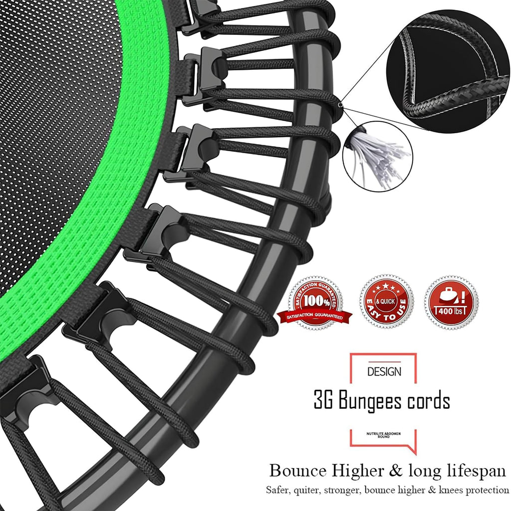 CKE Rebounders 40 Inch Mini Trampoline with Safety Anti-Skid Pads for Indoor Outdoor Workout B68590