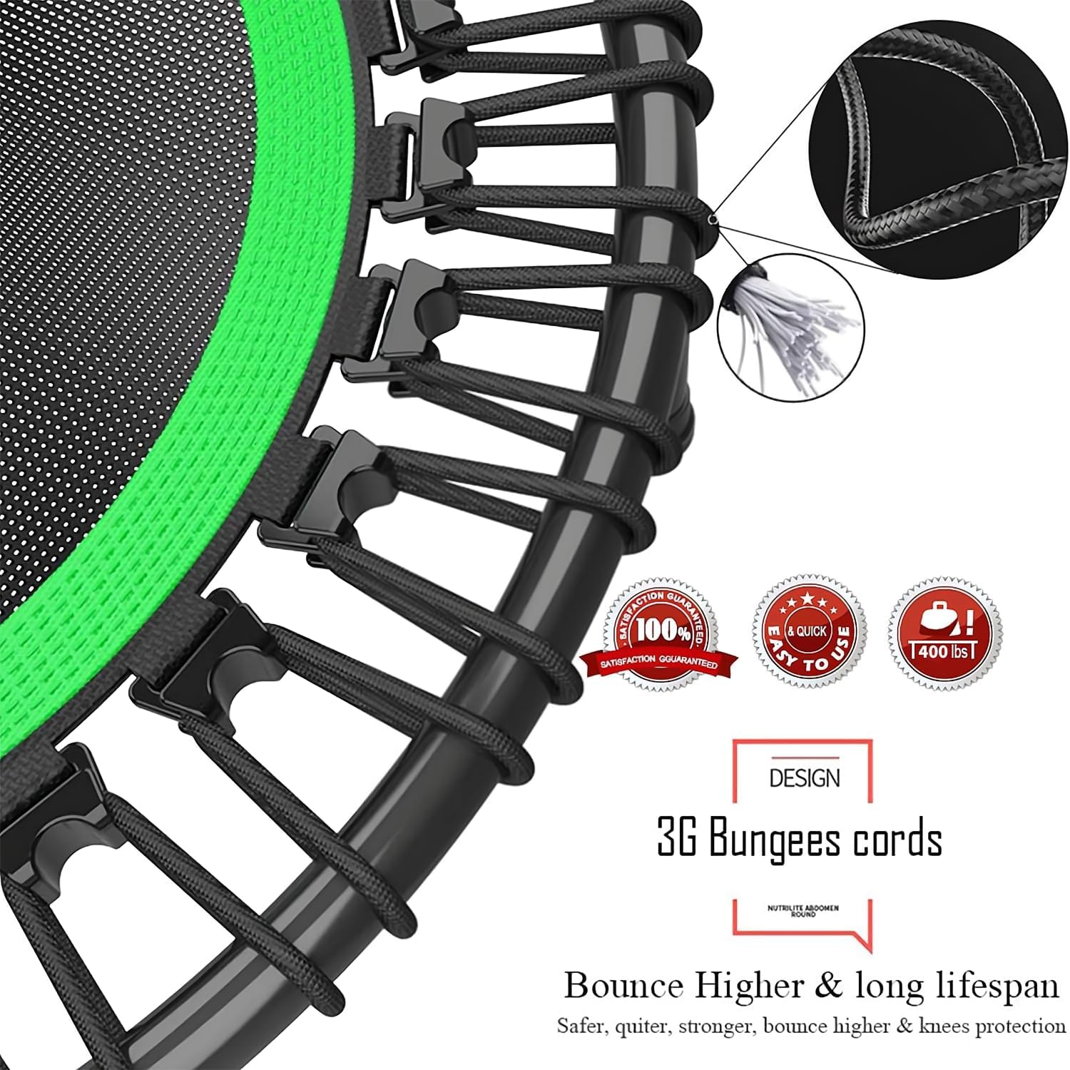 CKE Rebounders 40 Inch Mini Trampoline with Safety Anti-Skid Pads for Indoor Outdoor Workout B68590